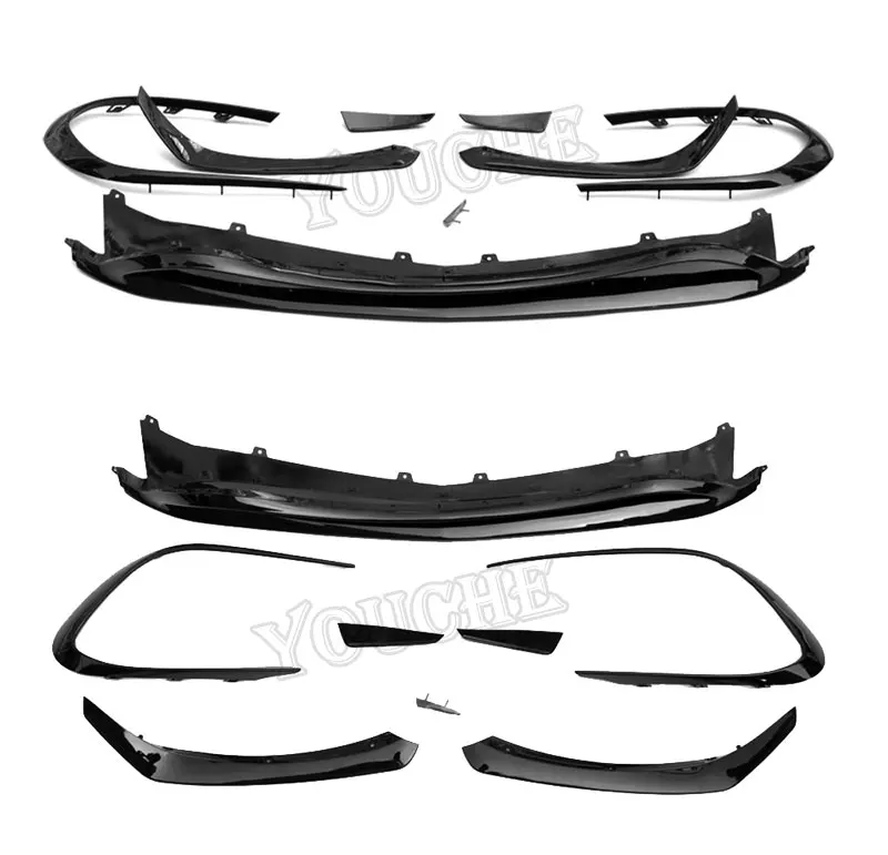 W117 Facelift Front Bumper Lip with Splitters Canards for Mercedes CLA Class C117 CLA180 CLA200 CLA250 CLA45 AMG