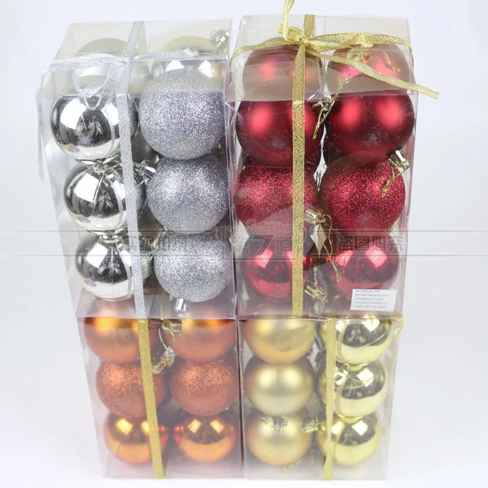 Golden Red Orange Silver Ball Christmas Tree Showcase Party