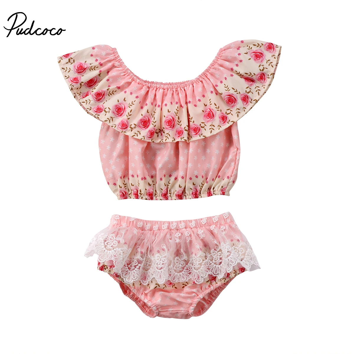 2018 Brand New Newborn Toddler Infant Baby Girl Floral Off Shoulder