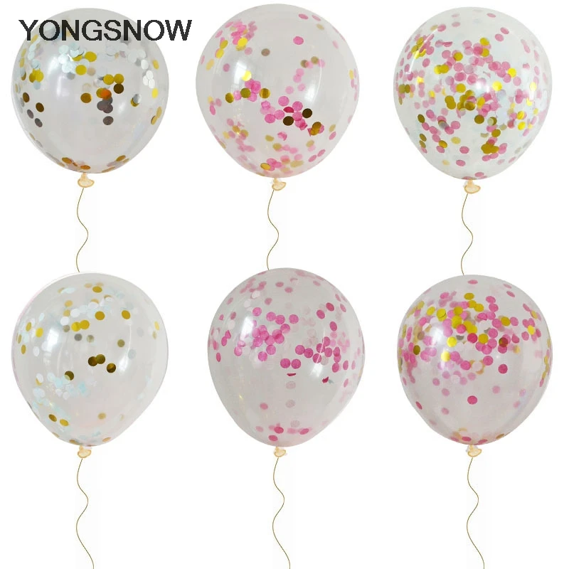 

5pcs 5inch Small Confetti Balloons Clear Latex Ballons Wedding Decoration Baby Shower Kids Toys Balloon Birthday Party Supplies