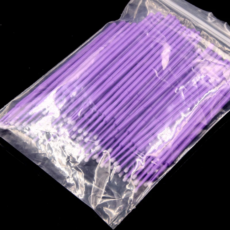 100 шт. фиолетовый microblading Micro Расчёски для волос тампон безворсовой татуировки перманентный Поставки аксессуары