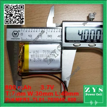 

Safety Packing (Level 4) 1pcs 3.7V 800mAh 703040 Lithium Polymer LiPo Rechargeable Battery For Mp3 mobile phone DVD