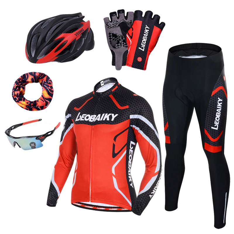Roupas de Ciclismo Casaco de Bicicleta de Manga Conjunto de Roupa Roupa de Bicicleta e Estrada Estrada de Secagem Roupa de Passeio Time Profissional Longa Esportiva Mtb de Secagem Rápida Masculina
