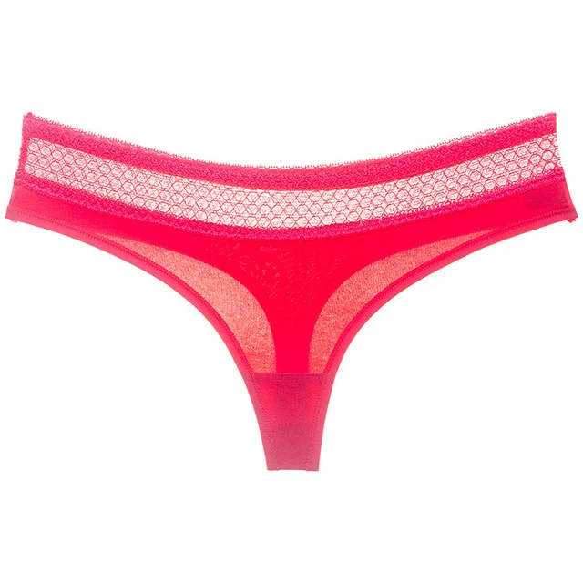VDOGRIR, сексуальное женское Бесшовное, прозрачное стринги, женские трусики, нижнее белье, женское нижнее белье, трусы с низкой талией, Трусы-танга - Цвет: Watermelon Red 1