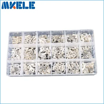 

420Pcs/Box 18 type Cold naked terminal Non-Insulated Ring Fork U-type Terminals Assortment Kit Cable Wire Connector Crimp Spade