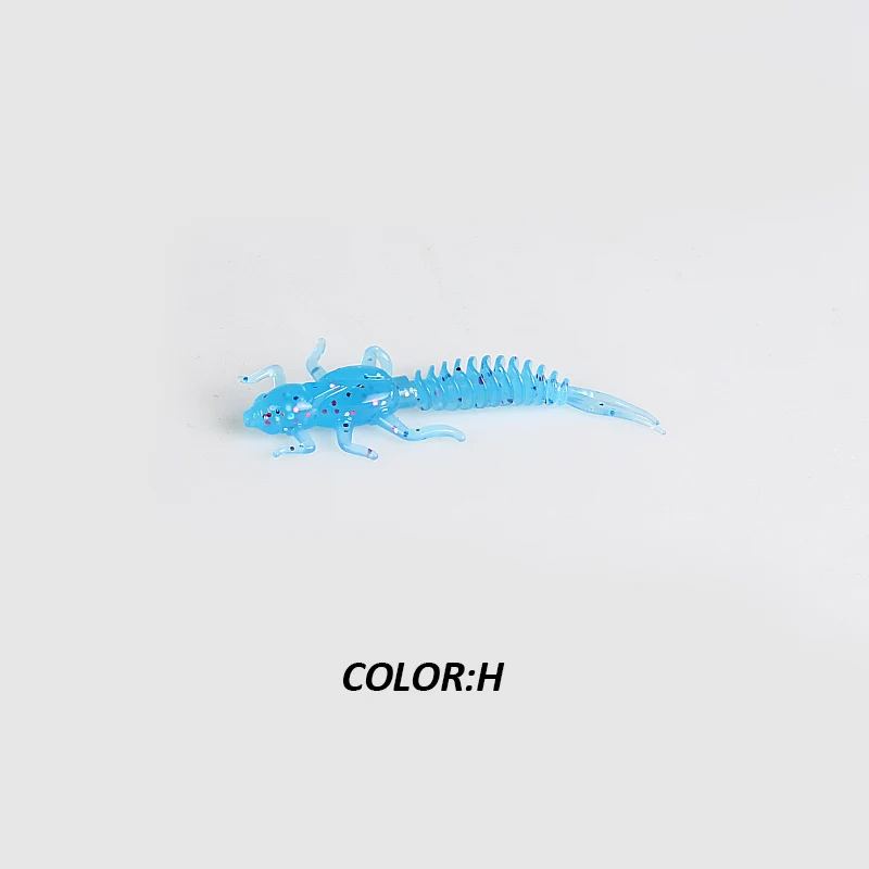 2019New Reach Soft Lures Soft Plastic Lures Larva 6cm/5cm Floating Freshwater Swimbaits Silicone Soft Bait Worm For Fishing - Цвет: H