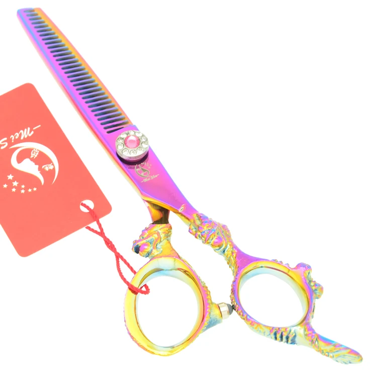 Meisha 6 дюймов Высокое качество Японии 440c Парикмахерская ножницы Радуга парикмахерские инструменты для укладки волос ножницы парикмахера HA0287