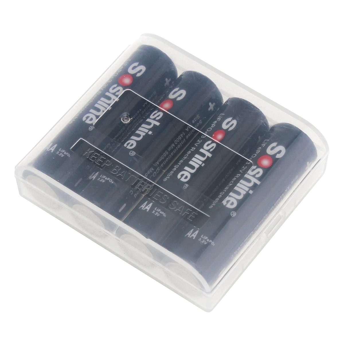 Tanie 4 szt. Soshine 3.2V LiFePO4 bateria AA 14500 bateria pilas recargables chroniona obudowa baterii i złącza