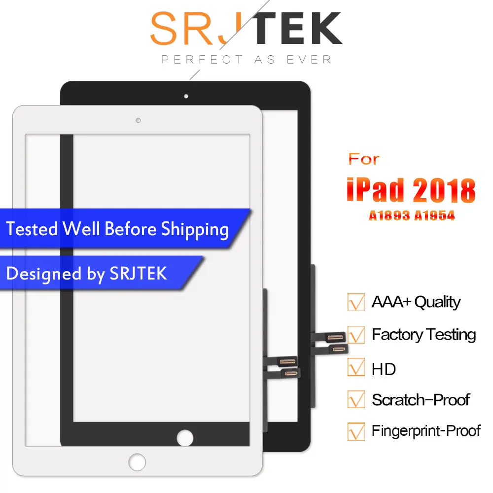 

For iPad 2018 Touch Screen Digitizer For iPad 6 iPad 9.7 2018 Screen Glass Panel Replacement Sensor A1893 Touch A1954