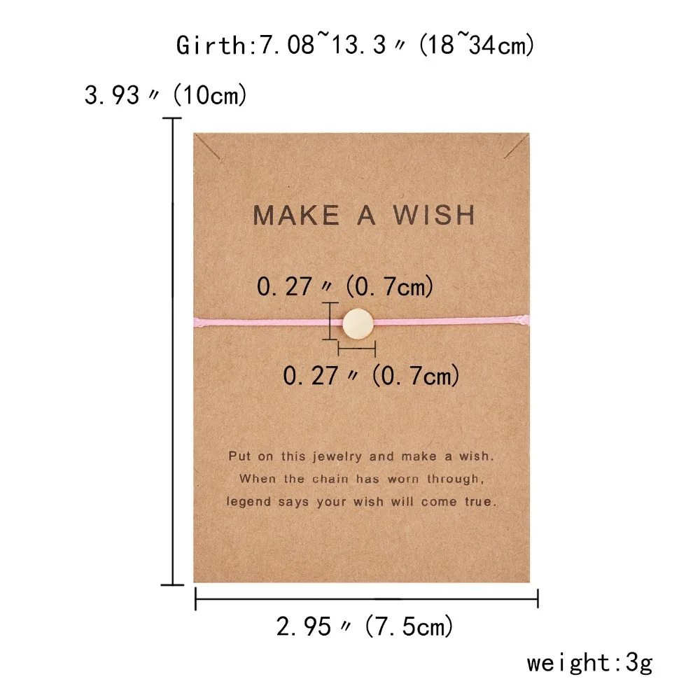 Женский браслет ручной работы Make a wish Paper Card регулируемый с бабочкой и короной в