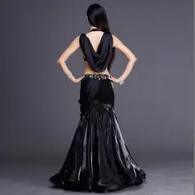 Роскошный женский костюм для танца живота из 2 предметов, вечерние платья для бальных танцев, элегантная одежда для сцены принцессы белого цвета