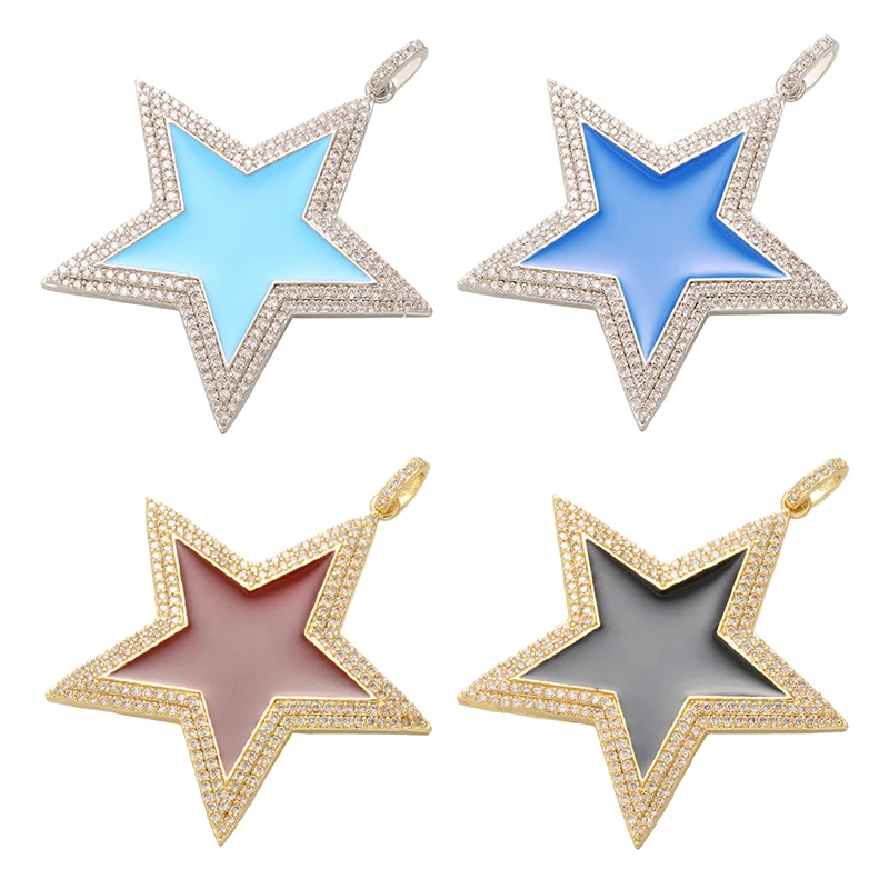 

ZHUKOU High-end 45x52mm stars pendant for DIY handmade Internet celebrity earrings making accessories model:VD463