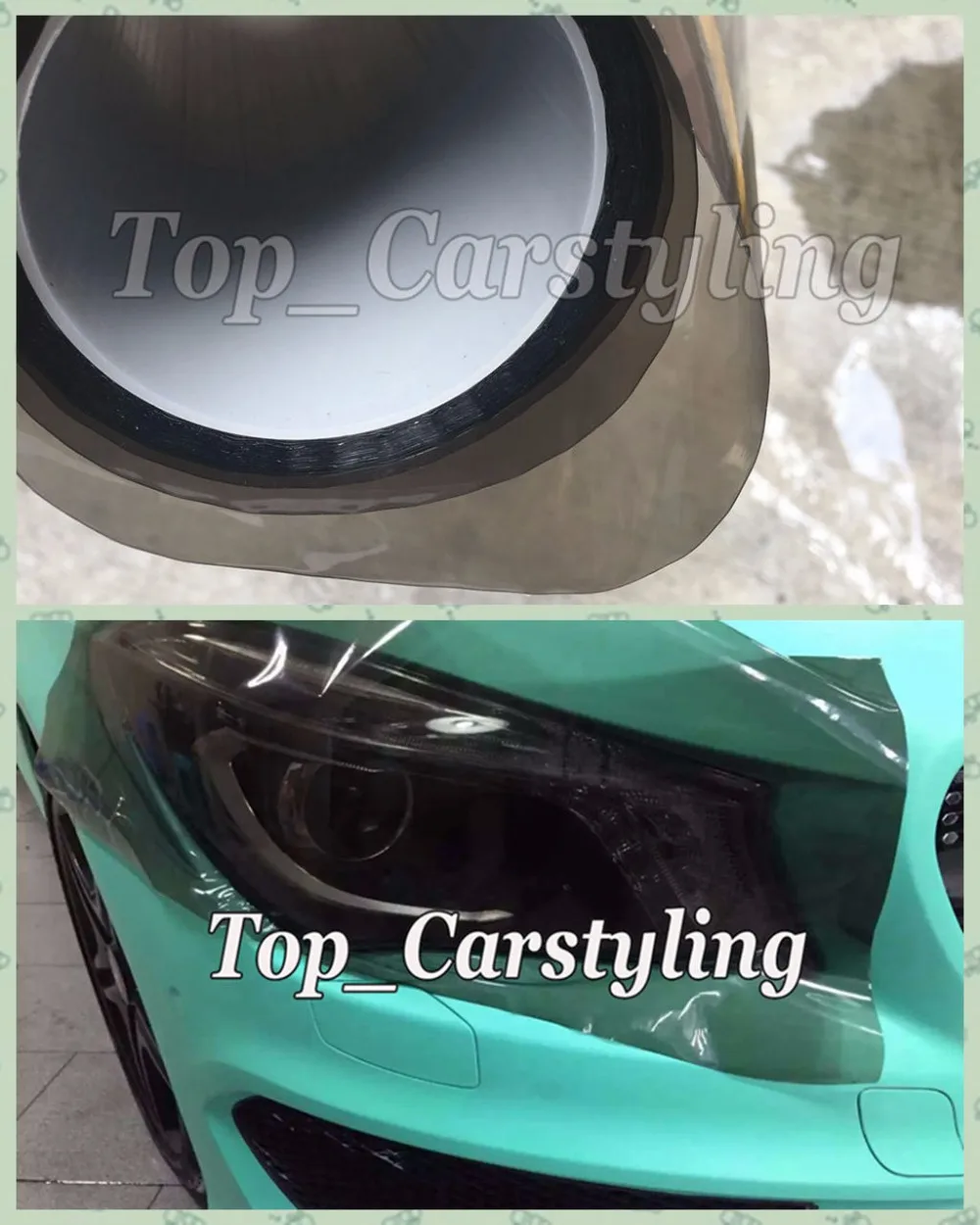 

Top quality 12 Rolls Light smoked Black Headlight Tint Film for Car Motorbike With Plastic Tube Best quality size 0.3x10m/Roll