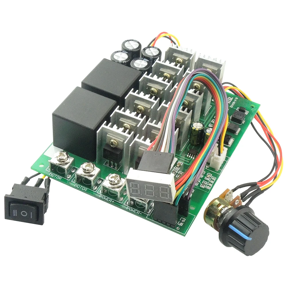 DC 12V 24V 36V 48V 60A 3000W PWM DC регулятор скорости двигателя программируемый HHO RC управление w/переключатель обратного хода