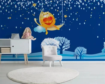 

beibehang Wall wallpaper 3d Custom flash wallpaper under the stars home decor kids room, wallpaper background, mural Vinyl wall