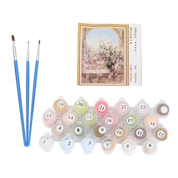 

Window Flowers Scene Painting By Numbers DIY Kits Wall Pictures for living room Oil Coloring Painting By Numbers Canvas Arts
