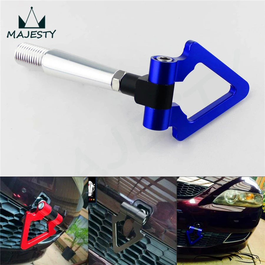 BLUE Aluminum Tow Hook Towing Hook Ring For Mitsubishi Lancer Evo EX 08