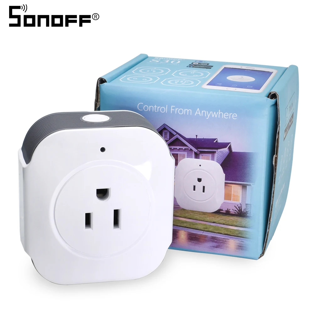 Itead SONOFF 2018 Новинка S30 штепсельная вилка США Wifi розетка переключатель беспроводной