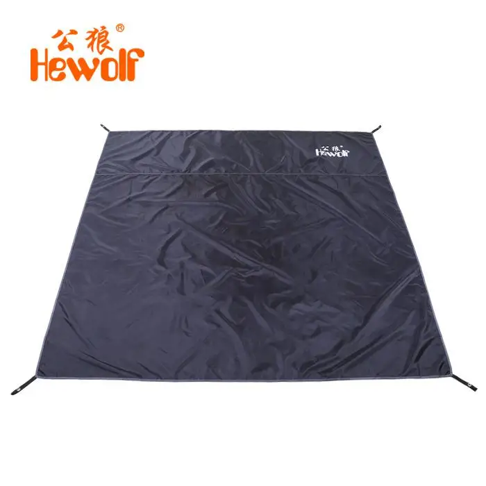 Hewolf наземный коврик большой открытый пляж пикник палатка пол ткань коврик подушка супер большой тент 2*2 м - Цвет: black