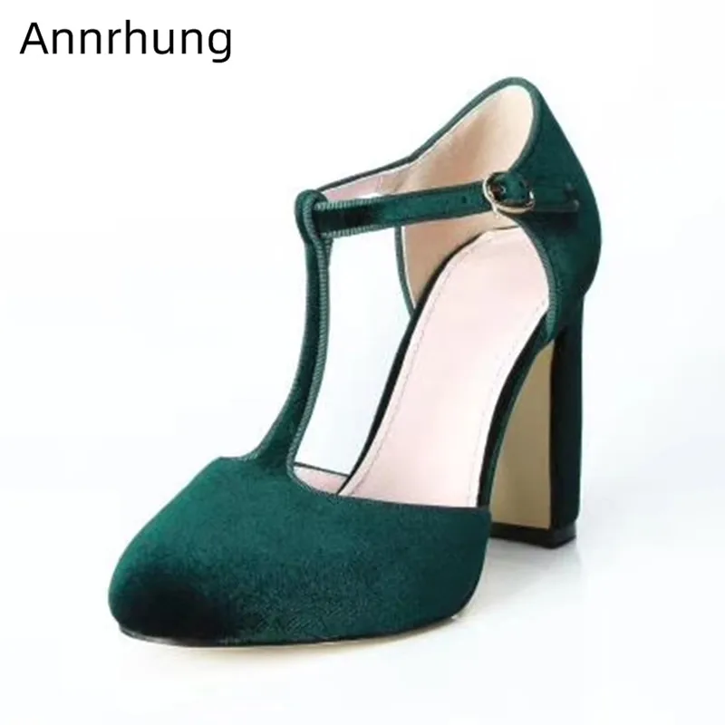 green velvet high heels
