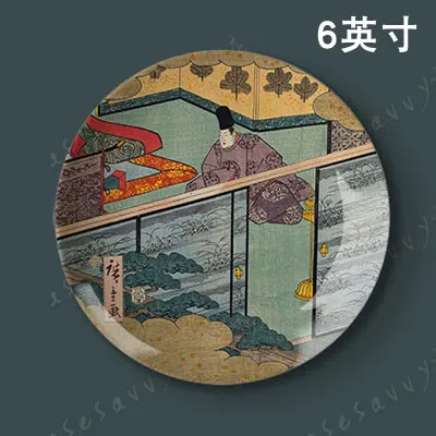Широкий декоративный подвесной тяжелый диск с песней Сычуань Ukiyoe керамический диск с вращающимся диском подвесной креативный персональный Fornaseti - Цвет: 01
