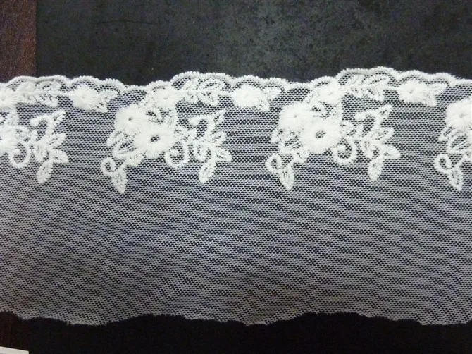

Free shipping Flower white cotton embroidered lace,3-15cm width,XERYzy53