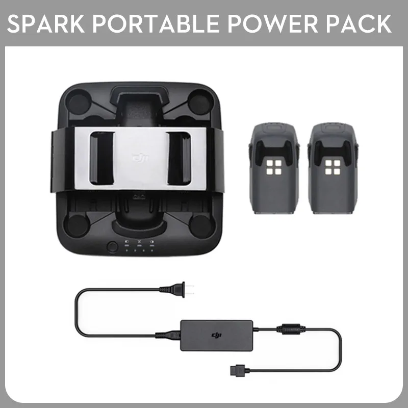 Original New DJI Spark Portable Power Pack Include Charging Station Hub & Charger & Power Cable & 2pcs Spark Battery Original New DJI Spark Portable Power Pack Include Charging Station Hub & Charger & Power Cable & 2pcs Spark Battery