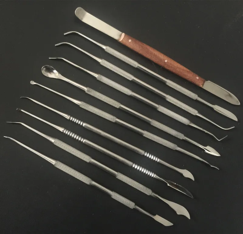 10 Pcs set Wax Carving Tool Set Stainless Steel Versatile Kit Dental