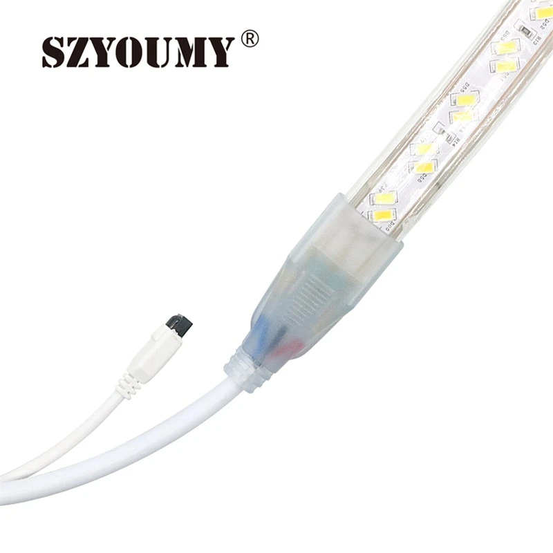 SZYOUMY 5730 120 светодиодный s/m 220 V Светодиодная лента CCT холодный белый и теплый белый двойной белый Диммируемый ленточный светильник + регулятор