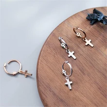 Серебряные серьги с крестом 925, Простые Ювелирные изделия Brincos, винтажные подвески, минимализм, очаровательные вечерние серьги в подарок для женщин, Oorbellen