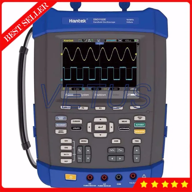 Best Offers 5 in 1 6000 Counts DMM Hantek DSO1152E 150MHz Handheld Oscilloscope with 1000 waveforms Record digital FFT Spectrum Analyzer