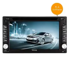 Android 5.1 Double Din Car DVD Player with Quad Core In Dash Navigation GPS Unit Radio Audio Receiver Bluetooth Stereo steering