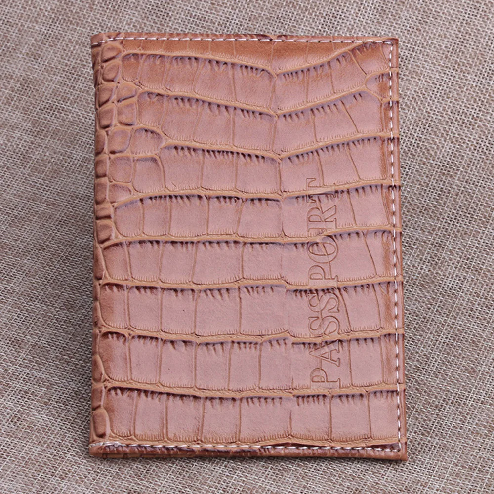 Держатель для паспорта протектор сплошной цвет крокодиловый узор кожаный мини кошелек винтажная визитная карточка Обложка Porta Pasaporte#7016