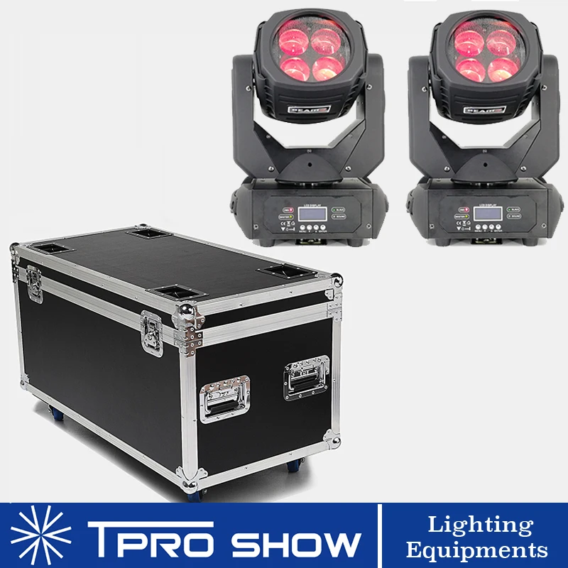 

Flight Case 2pcs Beam 100W Moving Head 4x25W LED Beam Lyre Stage Lighting Effect DJ Lighting For Wedding Club Event Production