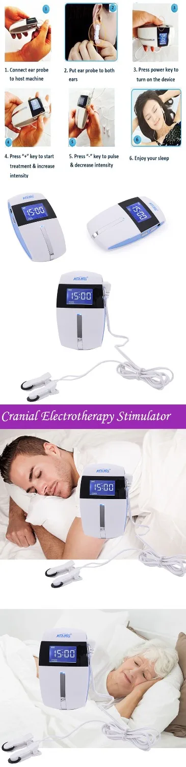Novo sem Sono Atang Dezenas Anti Sono Eletroterapia Alfa Ces Ajuda Ansiedade Insônia Depressão Cura Enxaqueca Neurosism 2020 8 High Quality Beleza e saúde