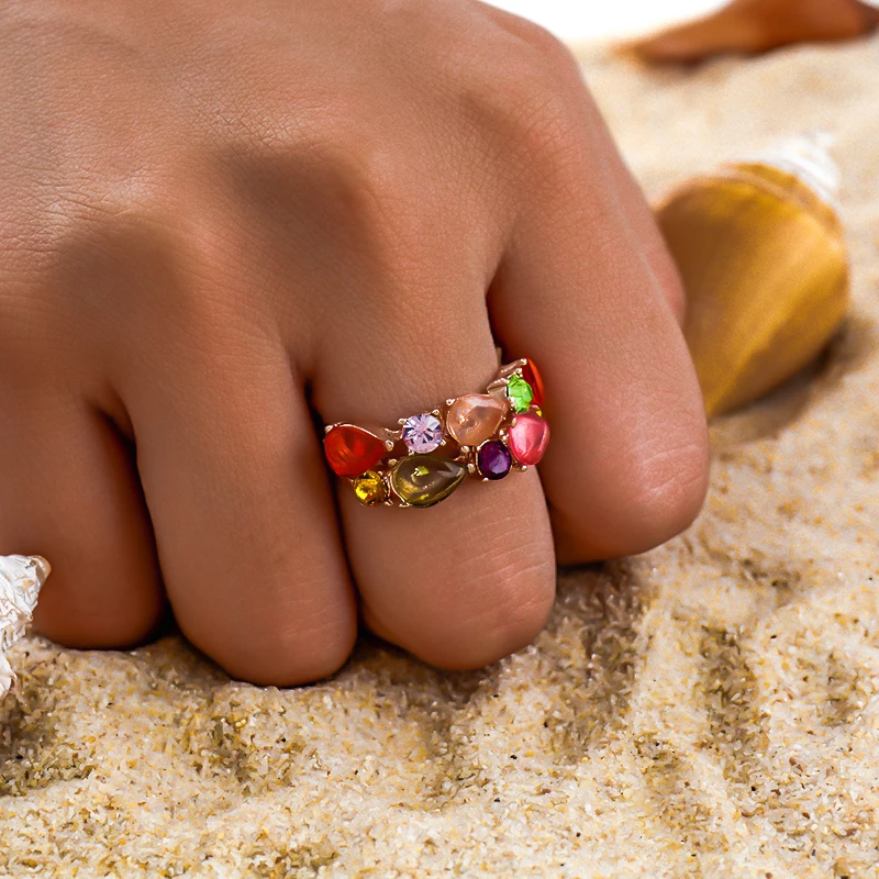 SHUANGR, уникальный дизайн, розовое золото, цвет, кольцо для женщин, для свадьбы, с AAA цветной, с кубическим цирконом, бижутерия anillos