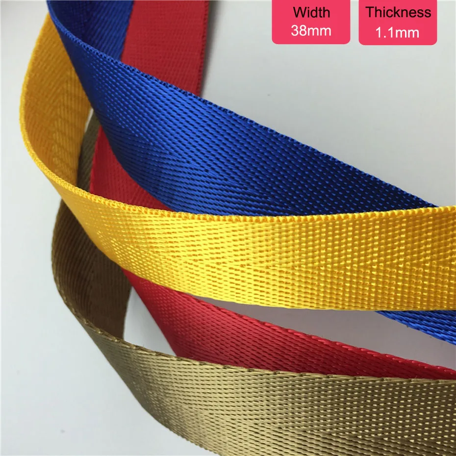 50 Yards 38mm Width 1.1mm Thickness Nylon Twill Tape Bag Straps Ribbon