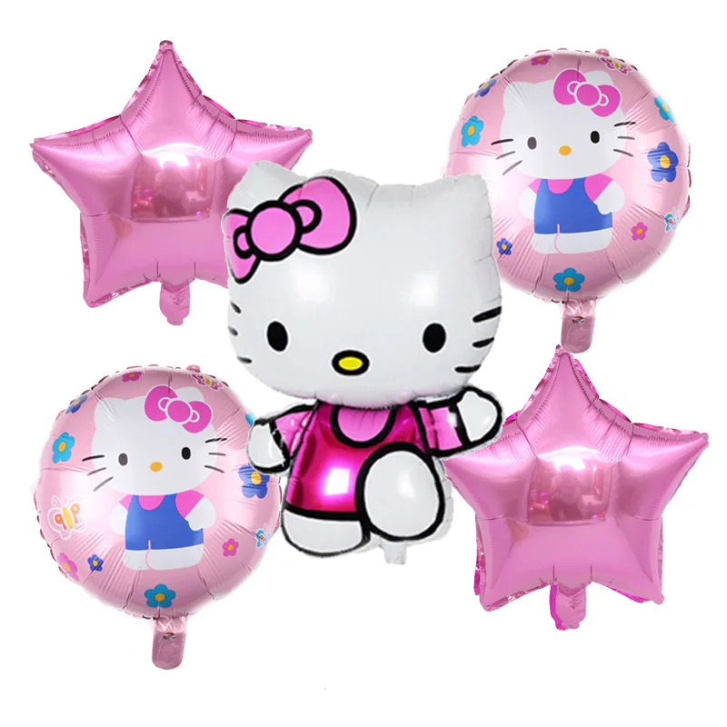 5 шт./лот, гелиевые шары из фольги с рисунком hello kitty, праздничные шарики для свадебного украшения, игрушки для детей