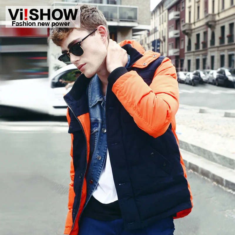 

Viishow winter cotton-padded jacket men trench coat brand motorcycle winter jacket men trench coat S-XXXL MC021