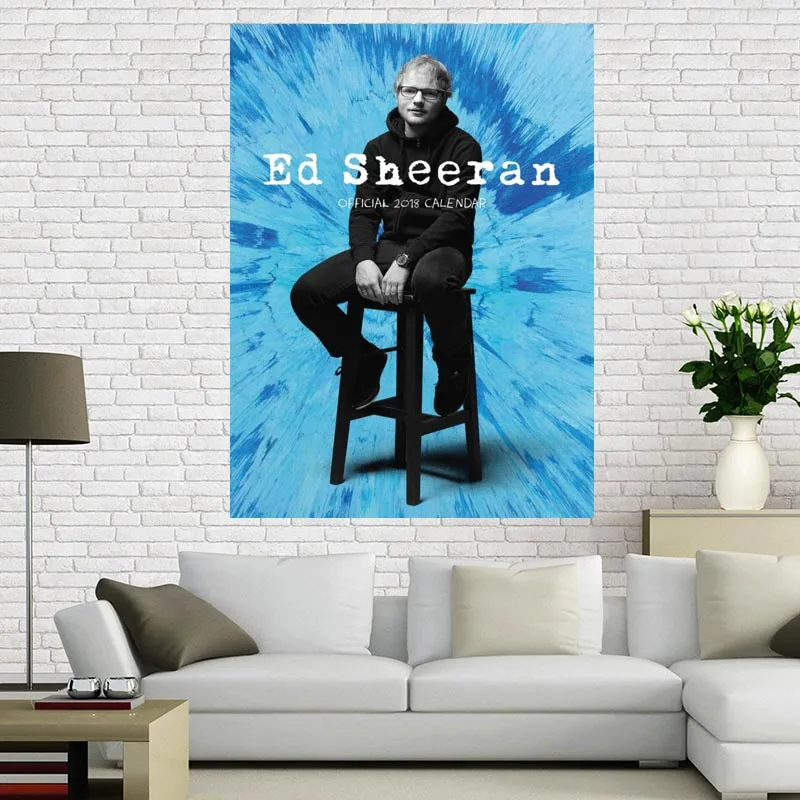 Новое поступление индивидуальный холст Ed Sheeran Шелковый плакат для домашнего