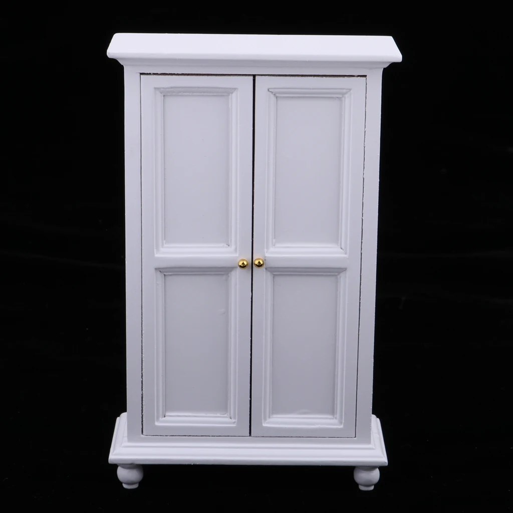 European 1/12 Miniature 3-Layer Cabinet Wardrobe Dolls House Accessories Kids Pretend Play Toy