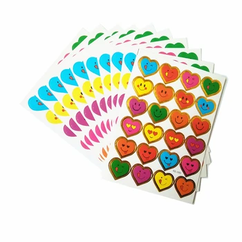 

5 bags 10 sheets/lot Mini Paper Children toys stickers Multicolor love smile Teachers Rewards Forehead stickers Sticky note