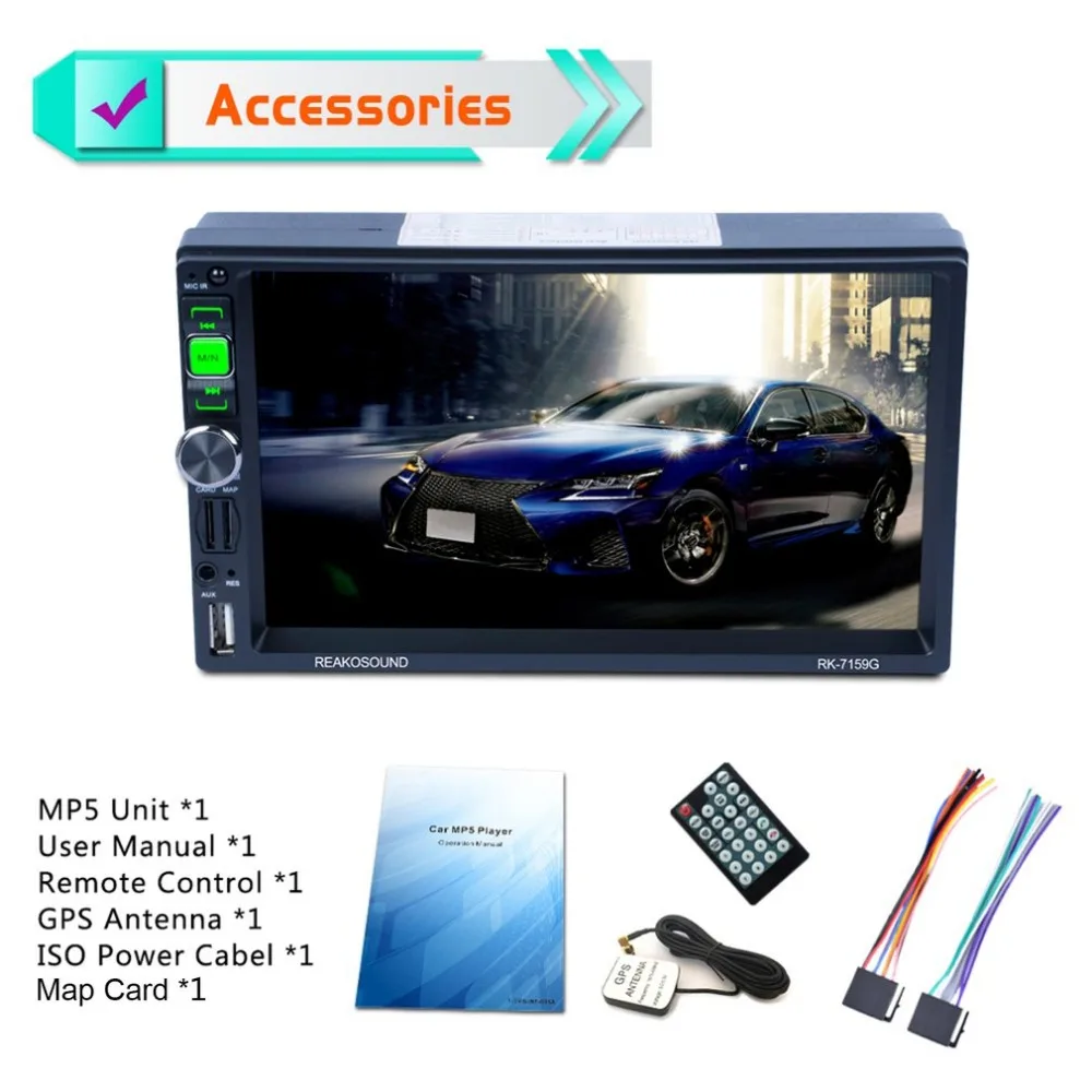 

7Inch Full HD 1080P Car DVD MP5 Player GPS Navigator Bluetooth FM/RDS Radio Car Multimedia Player Support Mirrorlink