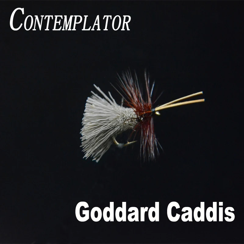 

CONTEMPLATOR 4pcs/box 12# Goddard Natural Caddis stillwater pattern dry flies floating on water deer hair body fly fishing lure