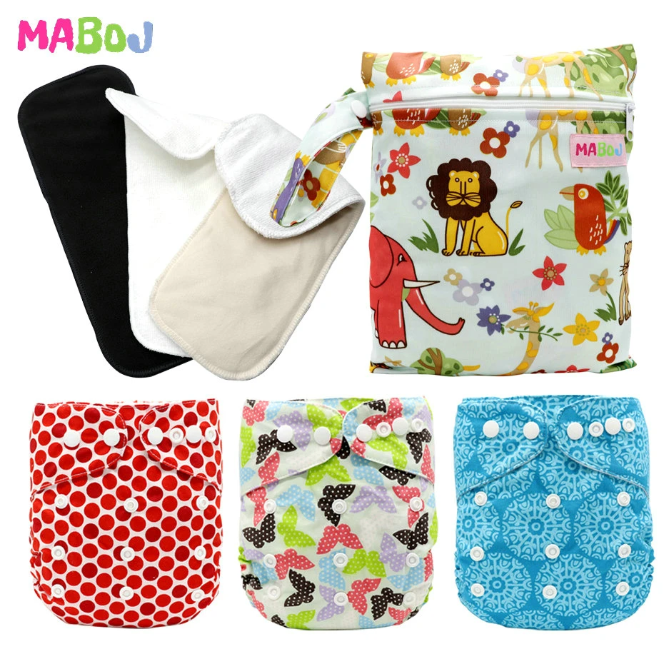 

MABOJ Cloth Diaper Cover Adjustable Nappy Reusable Cloth Diapers Washable Pocket Diaper Set Available 0-2years Baby Wholesale
