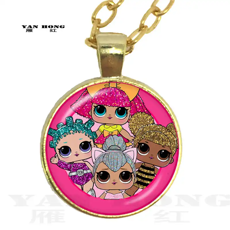 25 мм цепочка со стеклянным кулоном 1 шт. куклы домашних животных с куклой для детей подарок для ребенка серебро посаженный кулон ожерелье ювелирные изделия