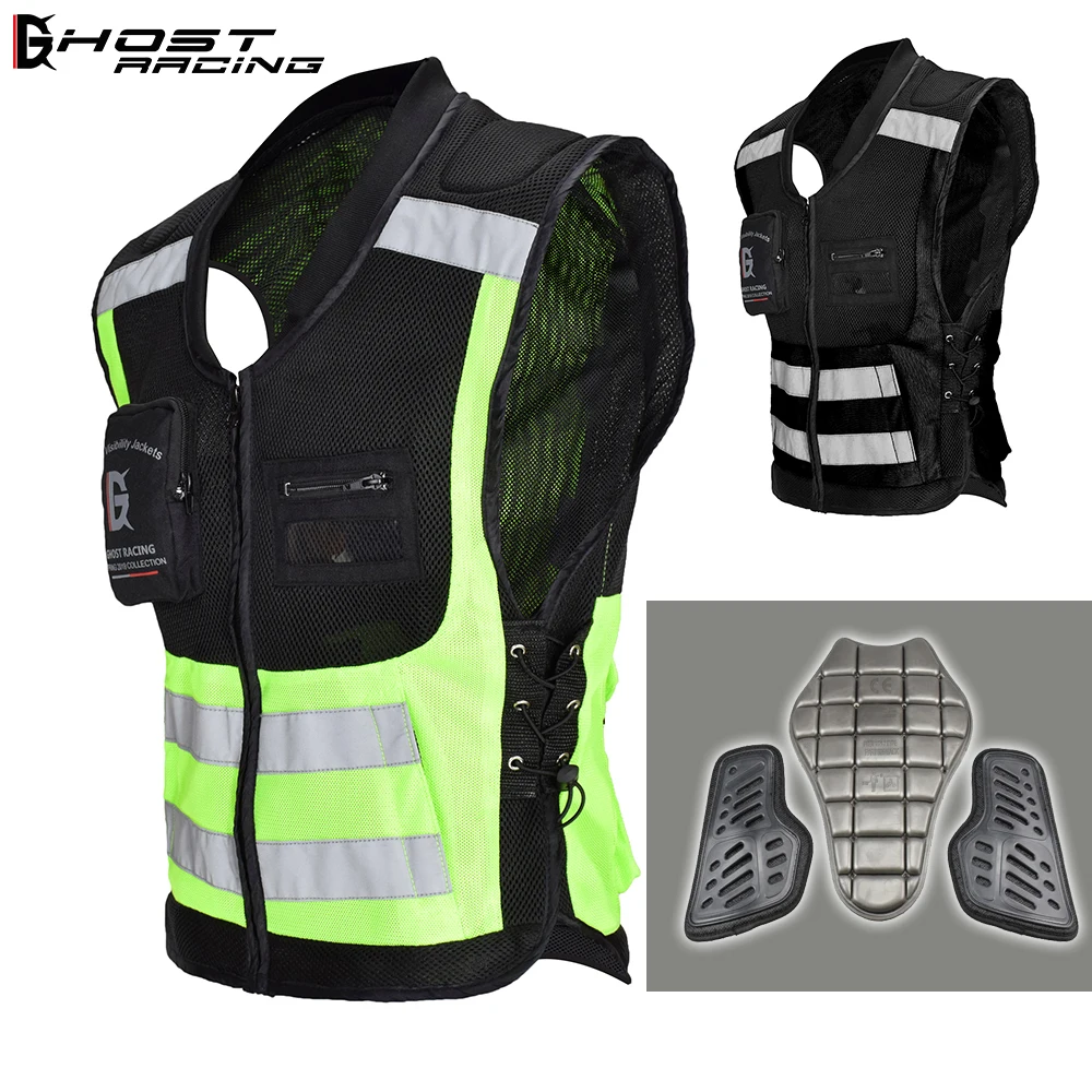 

High Visibility Motorcycle Reflective Clothing Safety Vest Jacket Reflecting Racing Protective Gear Riding Motor Security Cloth