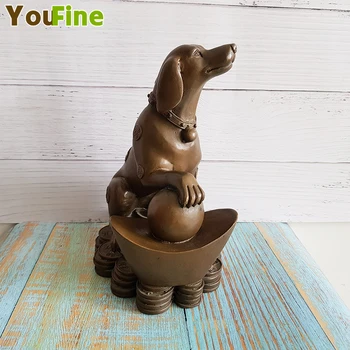 

Bronze Dog Statue Lucky Dog Ingot Dog Indoor Desktop Dog Decoration Zodiac Decoration Ornament Simulation Animal Decoration