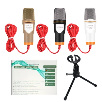 

Professional 3.5mm Audio Wired SF-666 Condenser Microphone For PC Computer Chatting Singing With Microphone Holder Stand Clip