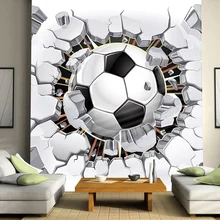 На заказ любой размер настенная ткань 3D футбол сломанные фото обои для детской комнаты мальчиков детская спальня фон домашний декор Фреска 3d